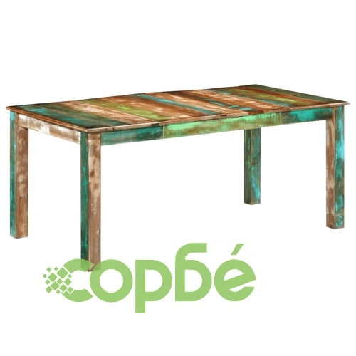 Трапезна маса от регенерирана масивна дървесина, 180x90x76 см ➤ топ цена ➤ sorbe.bg