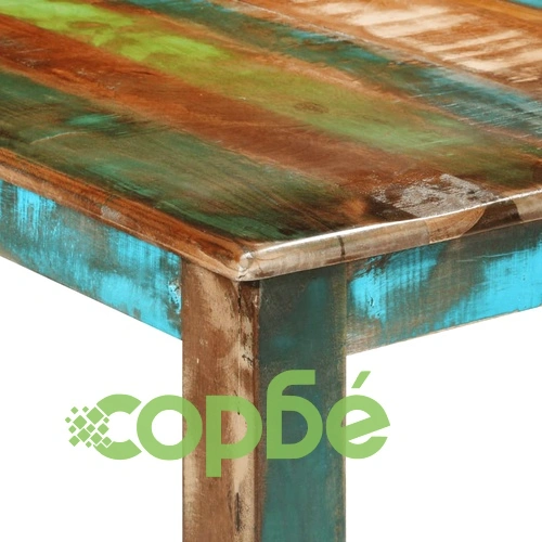 Трапезна маса от регенерирана масивна дървесина, 180x90x76 см ➤ топ цена ➤ sorbe.bg