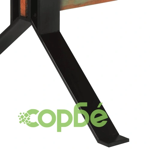 Трапезна маса от регенерирано дърво масив с метална рамка, 180x90x73 см ➤ топ цена ➤ sorbe.bg