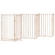 Сгъваема дървена преграда за кучета с врата - 6 панела, 300 см, масивна ела