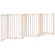 Сгъваема дървена преграда за кучета с врата - 6 панела, 300 см, масивна ела