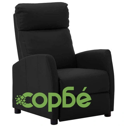 Разтегателен стол от черна изкуствена кожа 65 x 97 x 104.5 см ➤ топ цена ➤ sorbe.bg