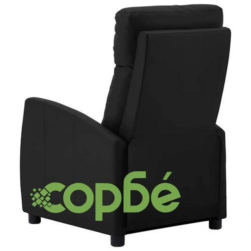 Разтегателен стол от черна изкуствена кожа 65 x 97 x 104.5 см ➤ топ цена ➤ sorbe.bg