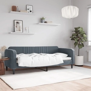Кушетка от кадифе в тъмносив цвят, 80x200 см, с метална рамка