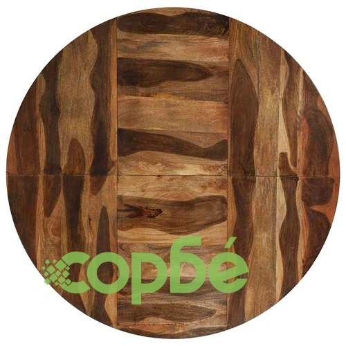 Кръгла трапезна маса от масивна акация 160x76 см с метална основа ➤ топ цена ➤ sorbe.bg