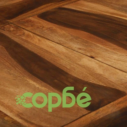 Кръгла трапезна маса от масивна акация 160x76 см с метална основа ➤ топ цена ➤ sorbe.bg