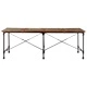 Трапезна маса от регенериран масив с метални крака, 220x90x77 см