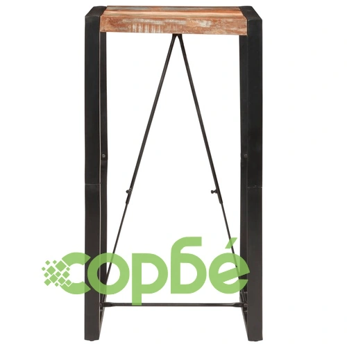 Бар маса от регенерирано масивно дърво, 60x55x110 см, с метална рамка ➤ топ цена ➤ sorbe.bg