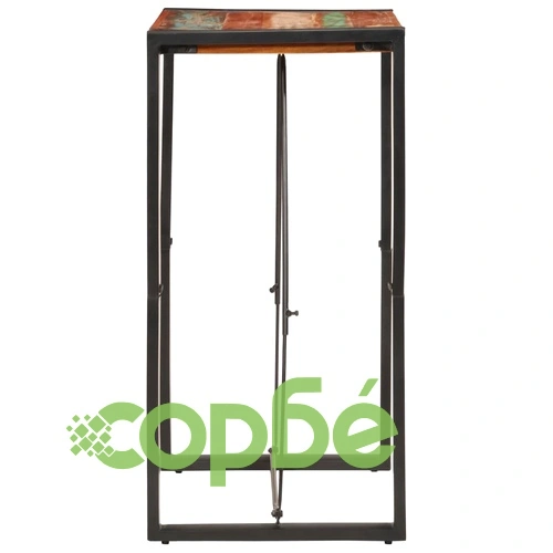 Бар маса от регенерирано масивно дърво, 60x55x110 см, с метална рамка ➤ топ цена ➤ sorbe.bg