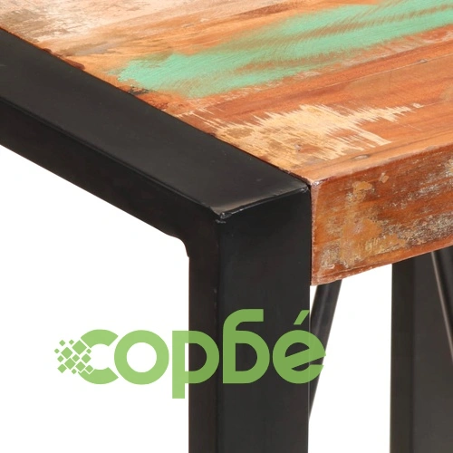 Бар маса от регенерирано масивно дърво, 60x55x110 см, с метална рамка ➤ топ цена ➤ sorbe.bg