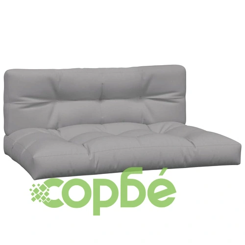 Палетни възглавници от текстил, 2 бр, сиви, 120 x 80 x 12 см ➤ топ цена ➤ sorbe.bg
