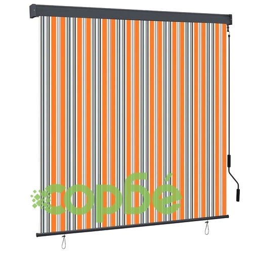 Външна ролетна завеса жълто и синьо 180 x 250 cm текстил с ръчен механизъм ➤ топ цена ➤ sorbe.bg