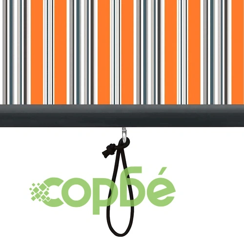 Външна ролетна завеса жълто и синьо 180 x 250 cm текстил с ръчен механизъм ➤ топ цена ➤ sorbe.bg