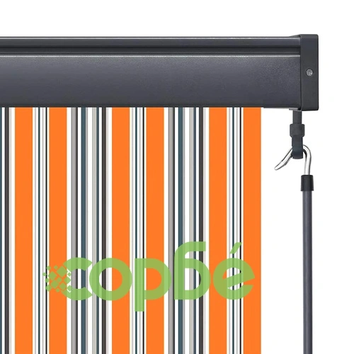 Външна ролетна завеса жълто и синьо 180 x 250 cm текстил с ръчен механизъм ➤ топ цена ➤ sorbe.bg