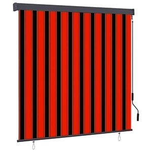 Външна ролкова завеса от текстил оранжево и бяло 180 x 250 cm