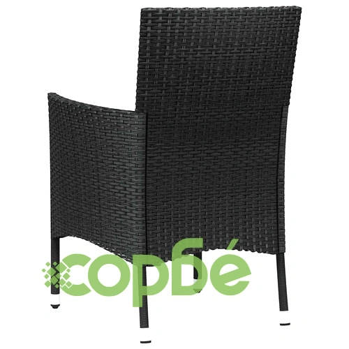 Градински столове с възглавници, 4 броя, черни, полиратан, 61 x 60 x 88 см ➤ топ цена ➤ sorbe.bg