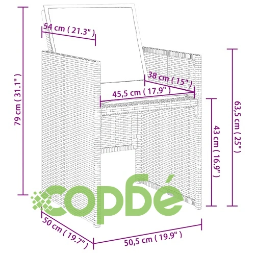 Градински столове с възглавници, 4 броя, полиратан, черен, 50,5 x 54 x 79 см ➤ топ цена ➤ sorbe.bg