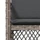 Градински столове с възглавници 4 бр, сиви, полиратан 50,5x54x79 см