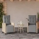 Бистро комплект с масичка и възглавници, 3 части, полиратан, бежов микс