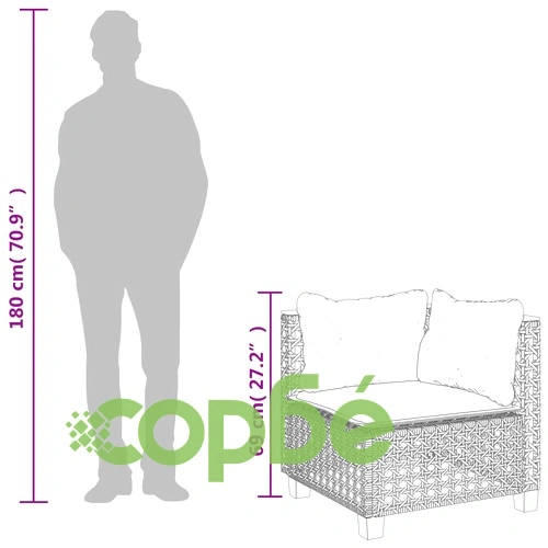 Модулен Градински Ъглов Диван от Полиратан с Възглавници - Бежов ➤ топ цена ➤ sorbe.bg