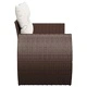Градински диван от полиратан 2-местен кафяв с възглавници и място за съхранение