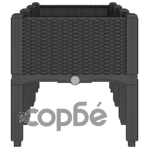Градинска кашпа с крака от полипропилен, черна, 120x40x42 см ➤ топ цена ➤ sorbe.bg