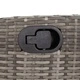 Накланяща се градинска пейка с възглавници, полиратан, сиво, 105 x 59 x 93 см
