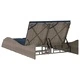 Шезлонг с възглавници от полиратан, сив, 114x205x73 см
