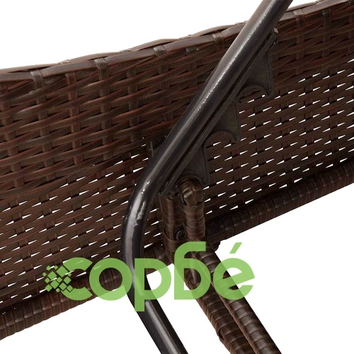 Шезлонг с възглавници от полиратан, кафяв, 114x205x73 см ➤ топ цена ➤ sorbe.bg