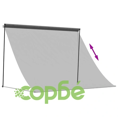 Прибираща се тента антрацит 200x150 см от плат и стомана ➤ топ цена ➤ sorbe.bg
