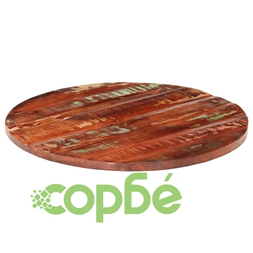 Дървен плот за маса кръгъл  70x1,5 см масивна регенерирана дървесина ➤ топ цена ➤ sorbe.bg