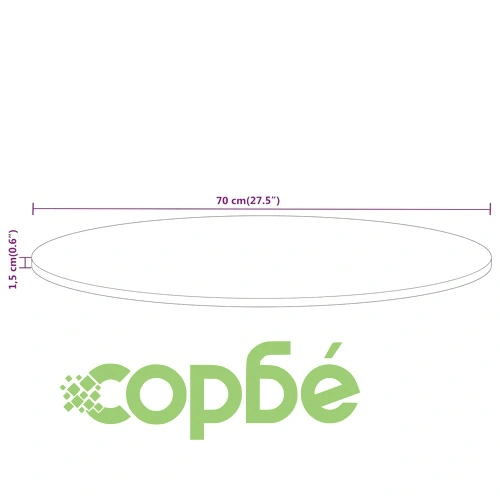 Дървен плот за маса кръгъл  70x1,5 см масивна регенерирана дървесина ➤ топ цена ➤ sorbe.bg