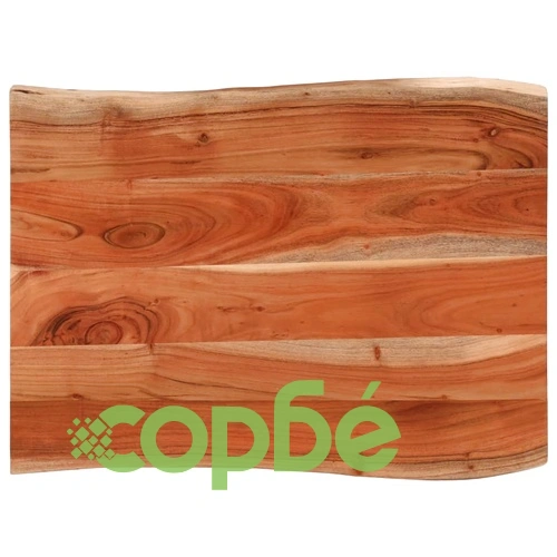 Плот за маса от масивна акация, 80x60x3,8 см, правоъгълен с жив ръб ➤ топ цена ➤ sorbe.bg