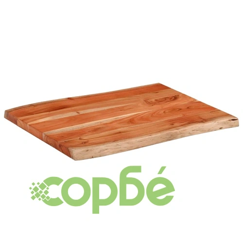 Плот за маса от масивна акация, 80x60x3,8 см, правоъгълен с жив ръб ➤ топ цена ➤ sorbe.bg