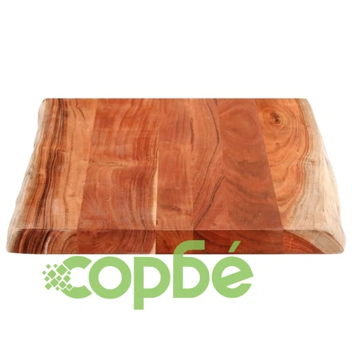 Плот за маса от масивна акация, 80x60x3,8 см, правоъгълен с жив ръб ➤ топ цена ➤ sorbe.bg