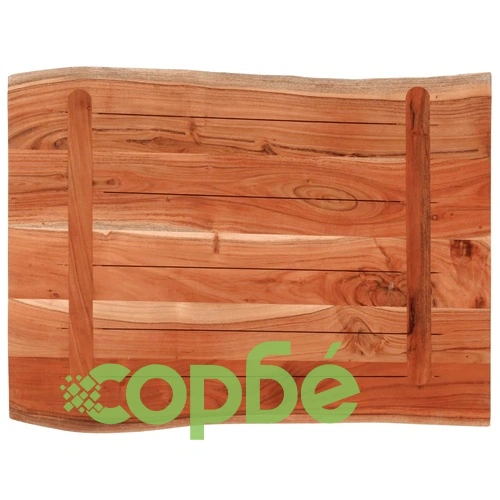 Плот за маса от масивна акация, 80x60x3,8 см, правоъгълен с жив ръб ➤ топ цена ➤ sorbe.bg