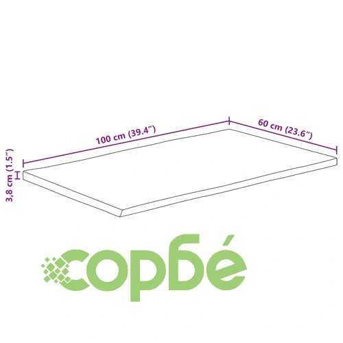 Плот за маса с жив ръб от масивно манго дърво, 100x60x3,8 см ➤ топ цена ➤ sorbe.bg