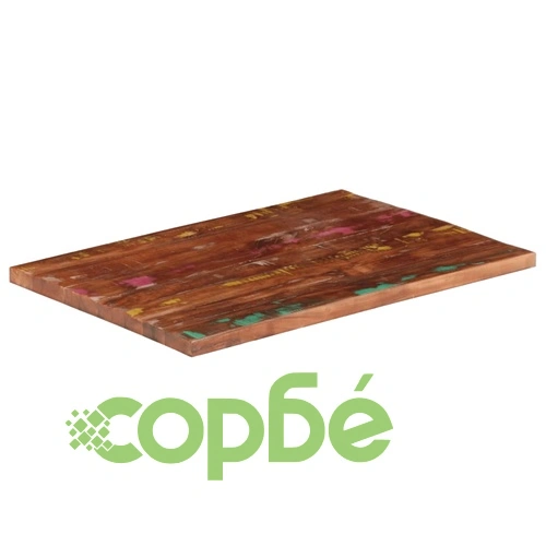 Правоъгълен плот за маса от масивно регенерирано дърво 80x60x2,5 см ➤ топ цена ➤ sorbe.bg