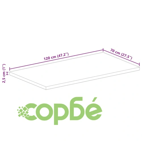 Плот за маса 120x70x2,5 см правоъгълен масивно регенерирано дърво ➤ топ цена ➤ sorbe.bg