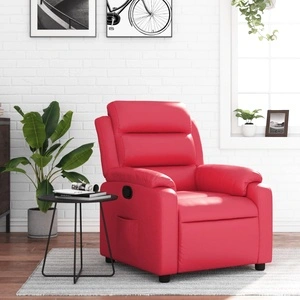 Наклоняем релакс фотьойл в червено, изкуствена кожа, 135° наклон