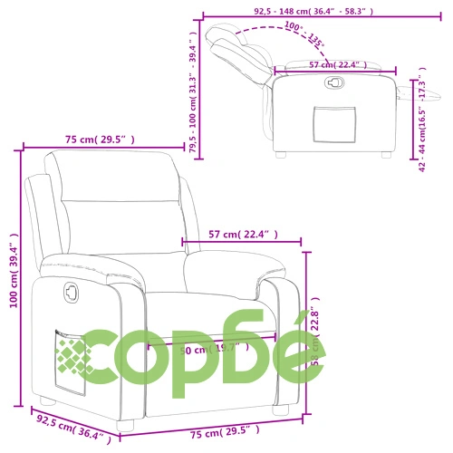 Наклоняем релакс фотьойл в червено, изкуствена кожа, 135° наклон ➤ топ цена ➤ sorbe.bg