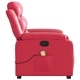Луксозен масажен реклайнер стол с 6-точков масаж, червен, изкуствена кожа