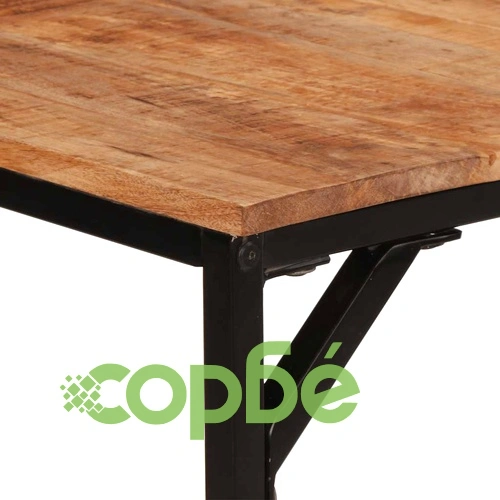 Трапезна маса от масивно мангово дърво 140x70x75 см с метална рамка ➤ топ цена ➤ sorbe.bg