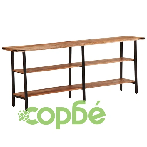 Конзолна маса от масивно мангово дърво, 180x35x70 см, с 3 рафта ➤ топ цена ➤ sorbe.bg