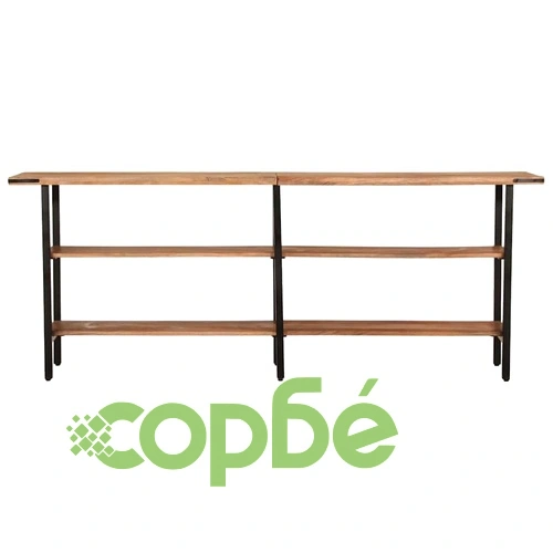 Конзолна маса от масивно мангово дърво, 180x35x70 см, с 3 рафта ➤ топ цена ➤ sorbe.bg