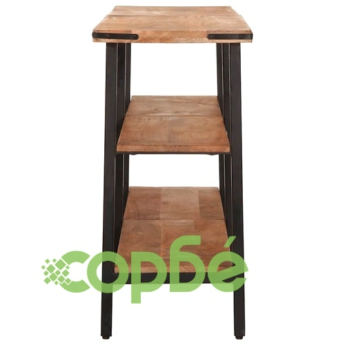 Конзолна маса от масивно мангово дърво, 180x35x70 см, с 3 рафта ➤ топ цена ➤ sorbe.bg