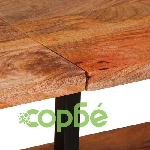 Конзолна маса от масивно мангово дърво, 180x35x70 см, с 3 рафта ➤ топ цена ➤ sorbe.bg