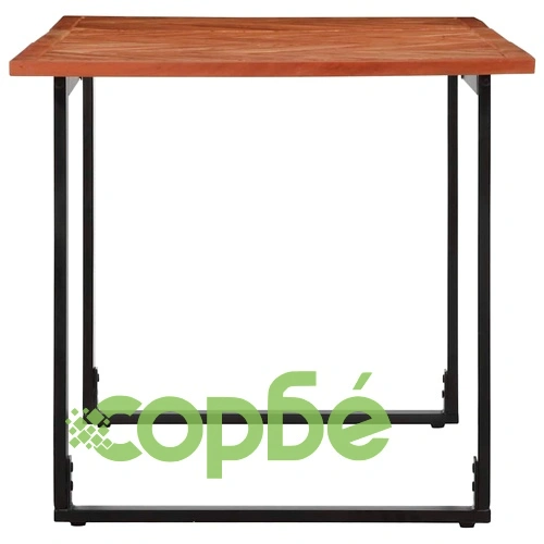 Трапезна маса от масивна акация 160x80x75 см с метална рамка ➤ топ цена ➤ sorbe.bg