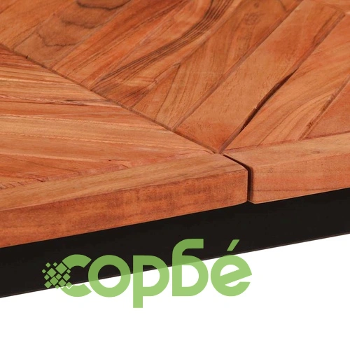 Трапезна маса от масивна акация 160x80x75 см с метална рамка ➤ топ цена ➤ sorbe.bg