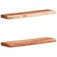 Стенни рафтове от масивно акациево дърво, 2 бр, 60x20x3,5 см